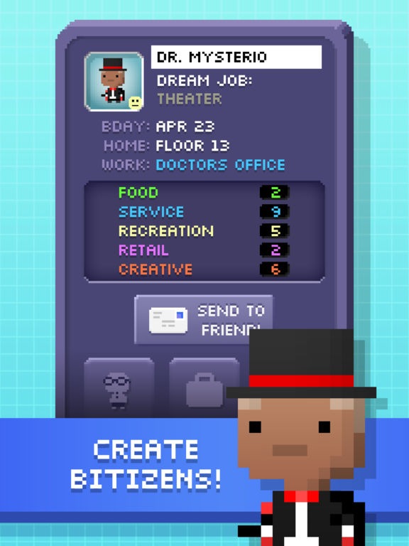 Screenshots of Tiny Tower for iPad