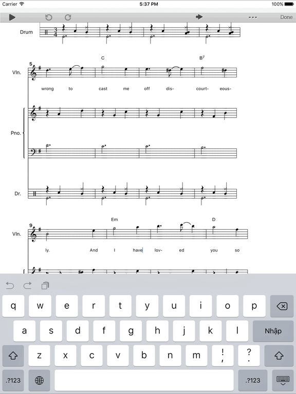 Score Creator for iPad Music notation & composition screenshot