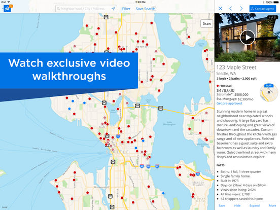 Screenshots of Zillow Real Estate - Homes for Sale & for Rent for iPad
