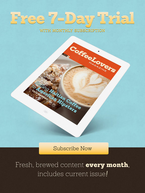 Coffee Lovers Magazine - Experience the Lifestyle of the Cafe Community, whether you enjoy Espresso, Latte, Mocha, Cappuccino, or Brew screenshot