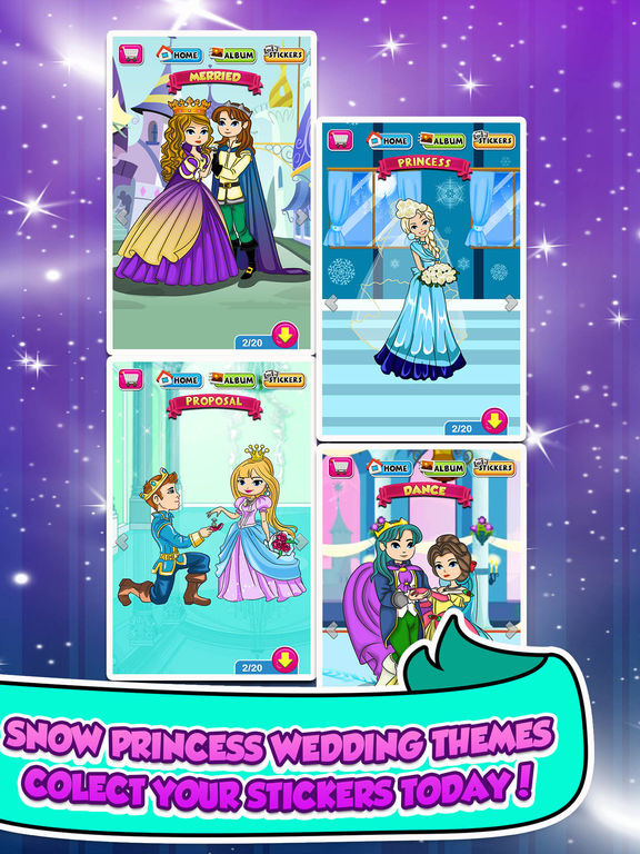 Princess Sticker Salon Game - frozen make-up wedding & dress up girl makeover!