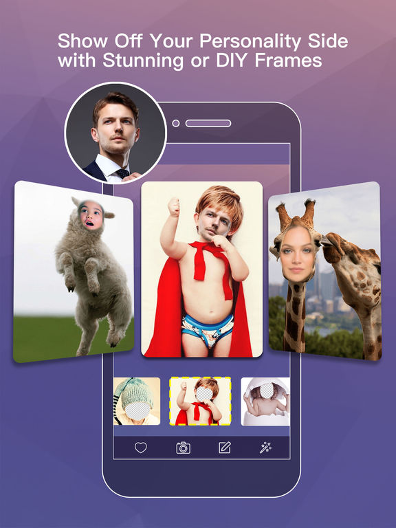 Screenshots of Face Morph FREE - Change & Swap Head in Pic Frame Hole with Photo Blender and Color Effects! for iPad