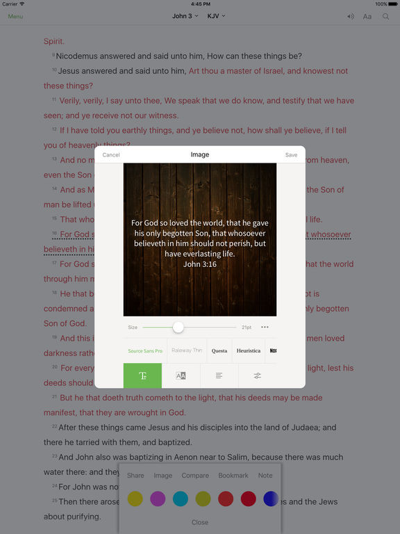 Screenshots of Bible for iPad