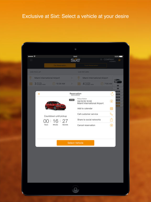 Screenshots of Sixt for iPad