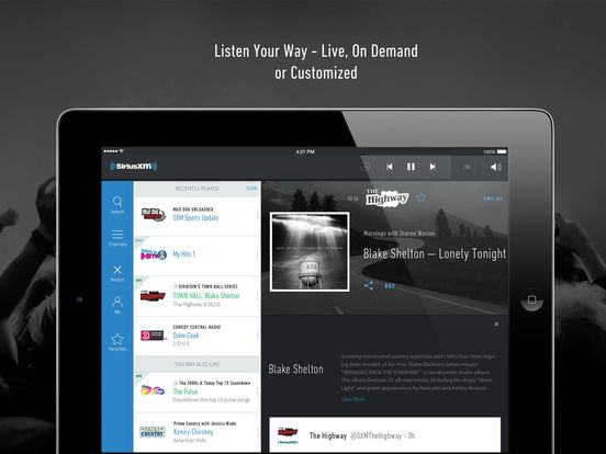 Screenshots of SiriusXM Radio - Music, Talk, Comedy, Sports, More for iPad