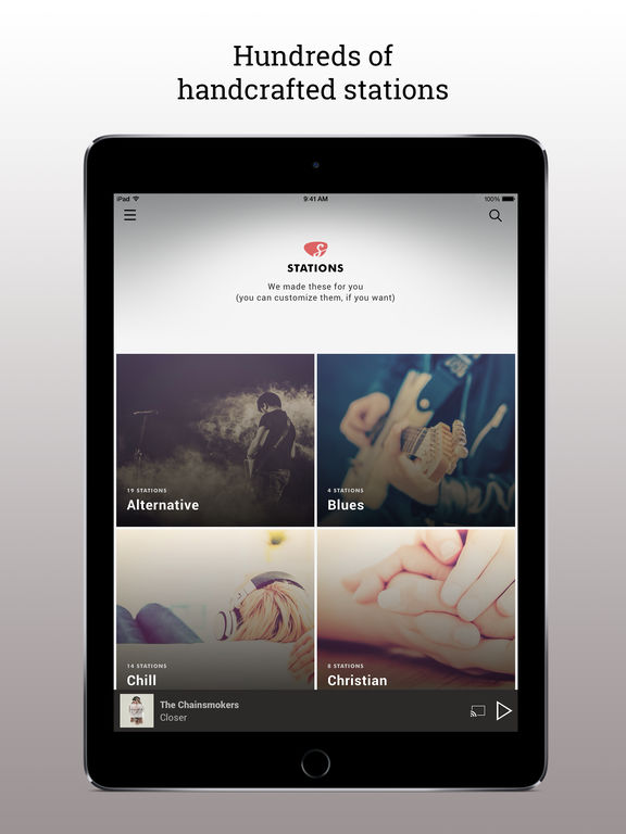 Screenshots of Slacker Radio for iPad