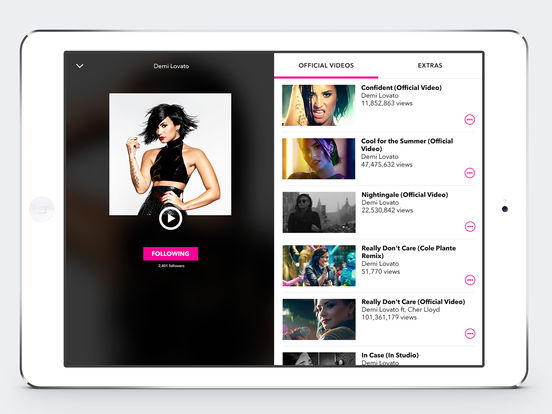 Screenshots of Vevo - Watch HD Music Videos for iPad