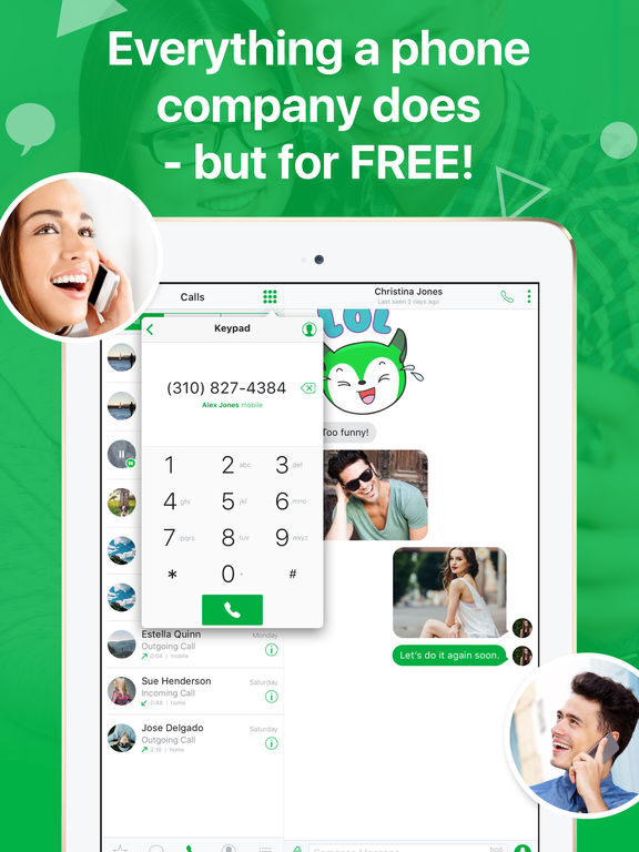 Screenshots of textPlus Free Text + Calls : Free Texting + Free Phone Calling + Free International Messenger for iPad