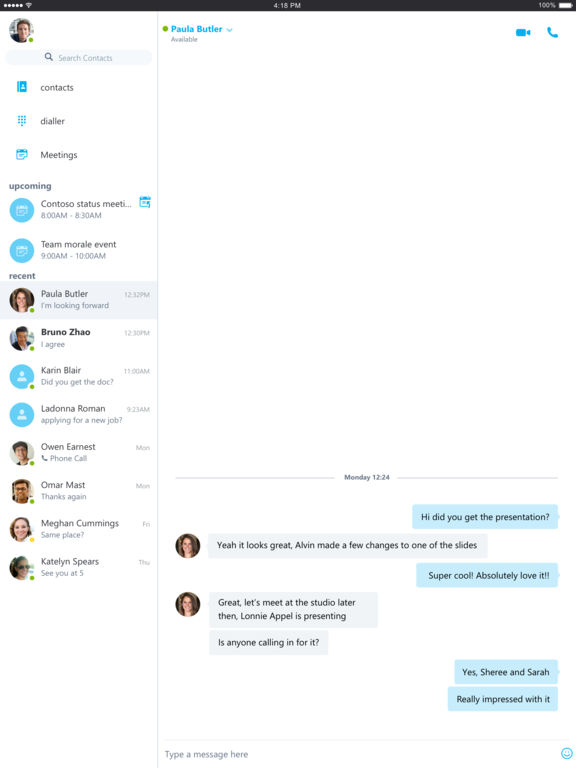 start group chat in skype for business on mac