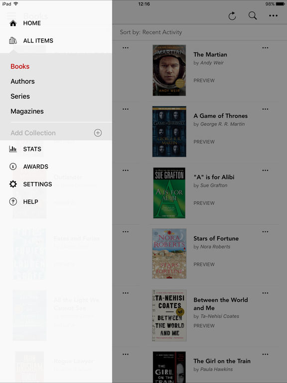 Screenshots of Kobo Books for iPad