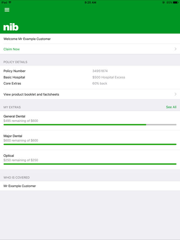 Nib Health Insurance On The App Ipad Screenshot 1