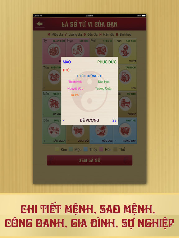 Screenshots of Lá Số Tử Vi for iPad