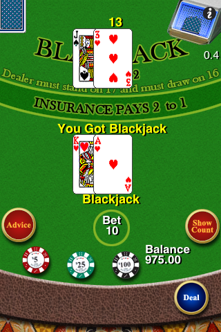 Blackjack for iPad screenshot 1