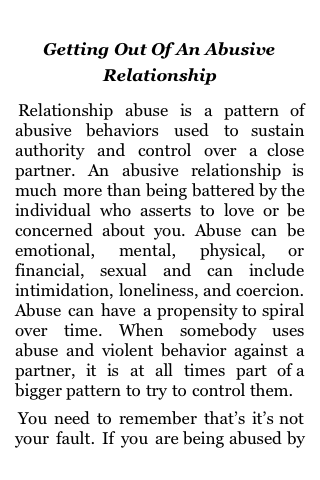 Getting Out of An Abusive Relationship image #1