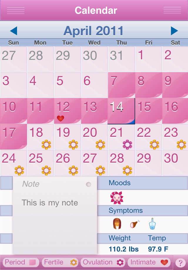 Period Diary (Period, Fertile & Ovulation Tracker) Health & Fitness ...