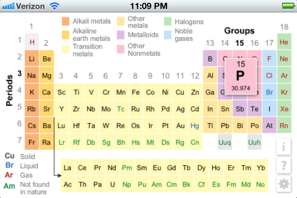 K12 Periodic Table of the Elements Education Reference free app for ...