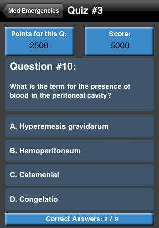 Medical Emergencies Quiz screenshot 1