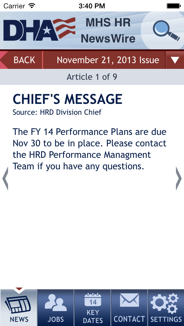 MHS HR NewsWire screenshot 2