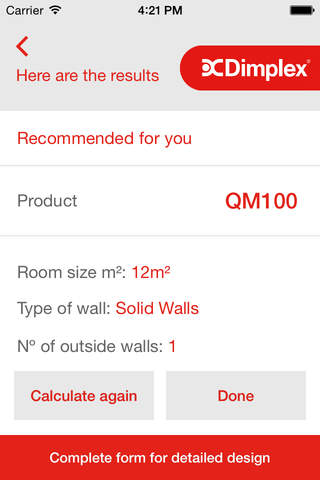 Dimplex Quantum heater sizing guide - náhled