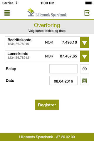 Lillesands Sparebank Bedrift - náhled