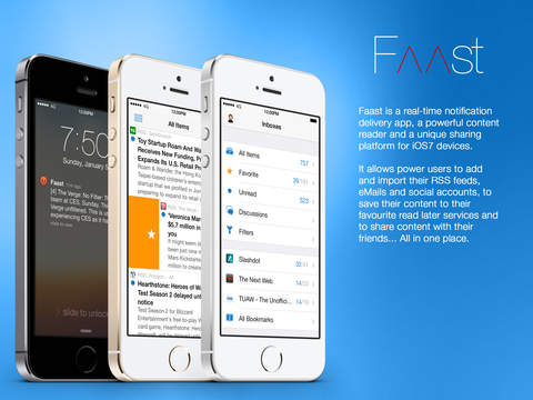 Faast: The real-time push notification app combined with a great content reader for power-users screenshot 6