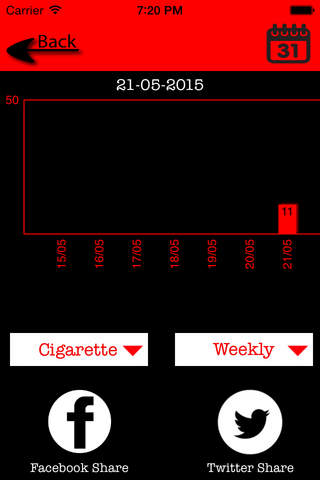 Cigarette Tracker App - náhled