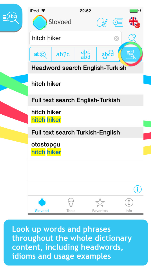 English <-> Turkish Slovoed Classic talking dictionary screenshot 2