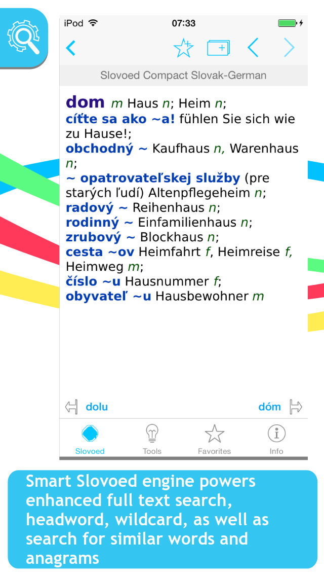 German <-> Slovak Slovoed Compact talking dictionary screenshot 1