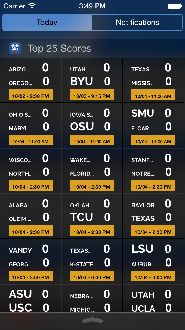 Top 25 College Football Schedules & Scores iPhone & iPad Game Reviews