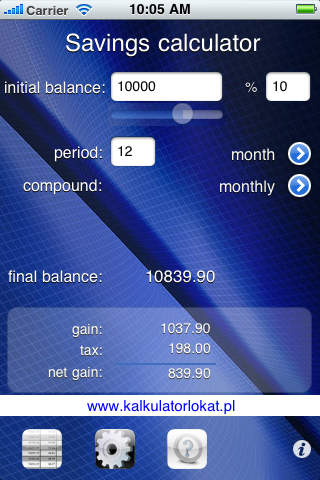Savings Calculator with Tax - náhled