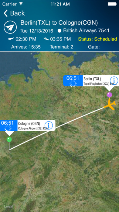 Cologne Airport (CGN) + Radar screenshot 3