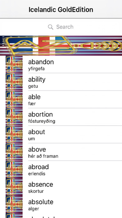 Icelandic Dictionary GoldEdition screenshot 1