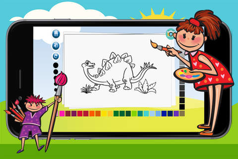 Dinosaurs Puzzle Coloring Pages Game for Kids - náhled