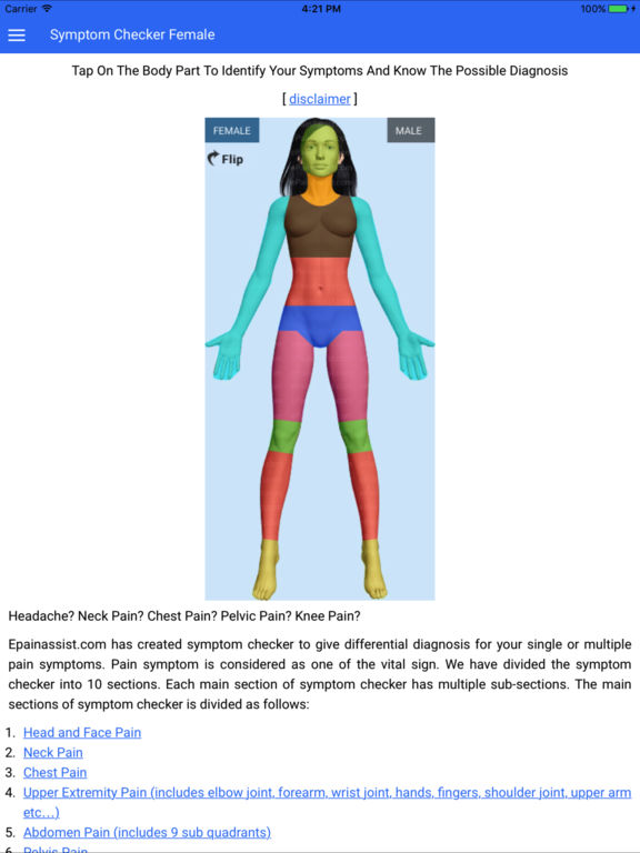 App shopper symptom checker possible diagnosis medical 
