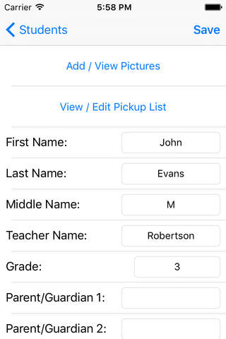 Student Information Tracker - náhled