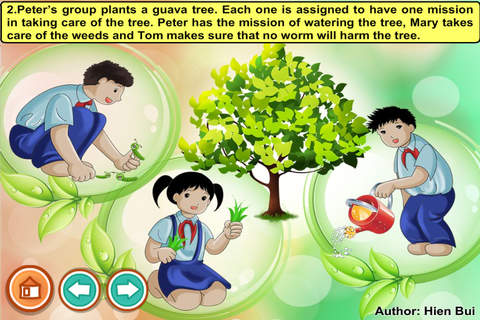 Three pupils planting a tree (story and game for k - náhled
