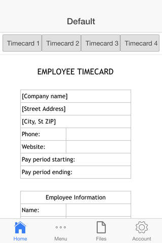 Employee Timesheet - náhled