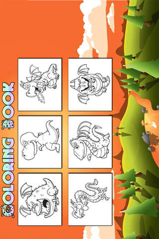 Little Dragon Coloring Pages Kids Painting Game - náhled