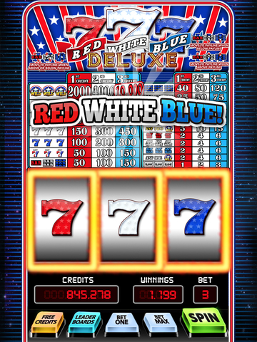 free red white blue 777 slots