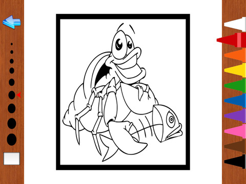 Kids Coloring Book - Sketch Cartoon Sea Animal Pai - náhled
