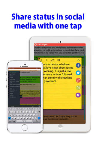 Status and quotes for FB, Whatsapp and Twitter, so - náhled