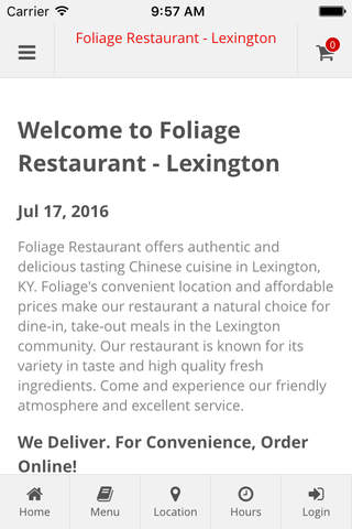 Foliage Restaurant - Lexington Online Ordering - náhled