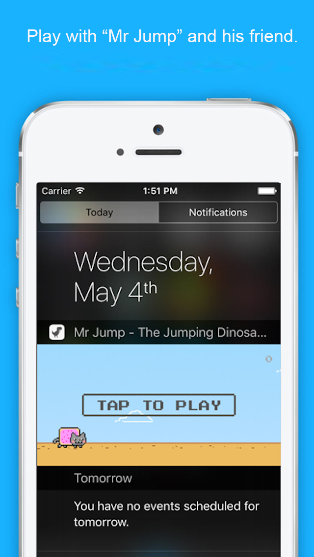 Apps do iPhone: Steve - The Jumping Dinosaur Widget Game