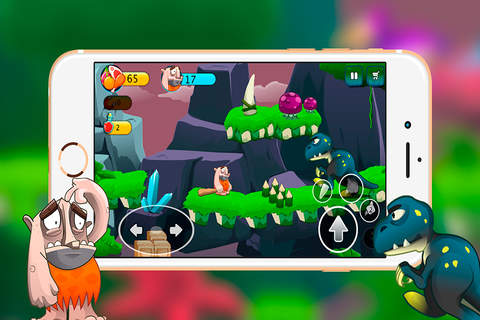 Caveman Escaping Dinosaurs - náhled