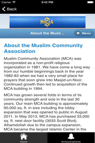MCA.org - náhled