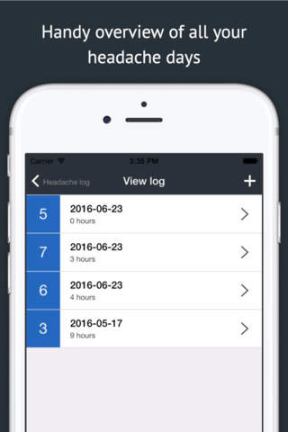 Headache log - an easy way to keep a headache diar - náhled