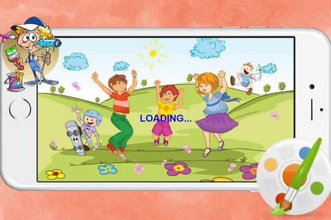 Kids Playing Different Games Coloring Books - náhled