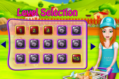 Supermarket Cash Register Girl & Grocery Shop - náhled