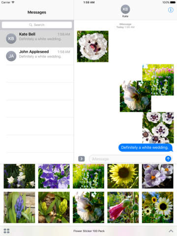 100 Square Flower Stickers - náhled