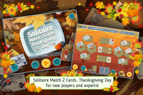 Solitaire Match 2 Cards Free. Thanksgiving Day Car - náhled